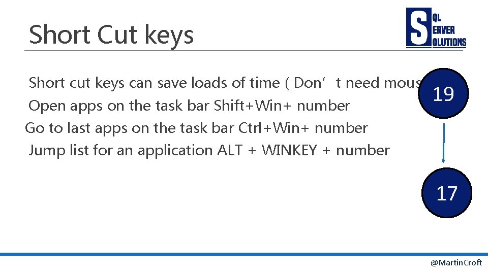 Short Cut keys Short cut keys can save loads of time ( Don’t need
