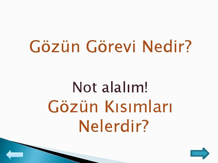 Gözün Görevi Nedir? Not alalım! Gözün Kısımları Nelerdir? 