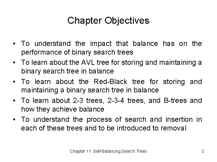 Chapter Objectives • To understand the impact that balance has on the performance of