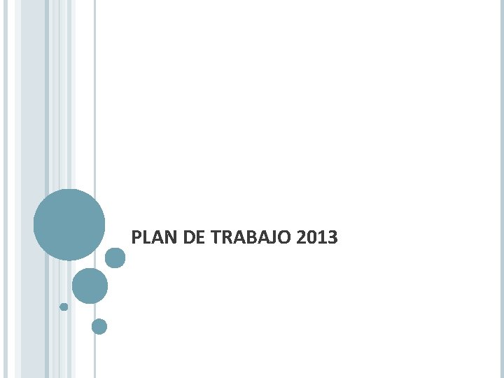 PLAN DE TRABAJO 2013 