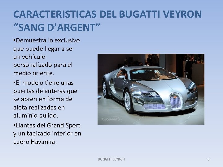 BUGATTI VEYRON 1 INFORMACION GENERAL Los aos pasan