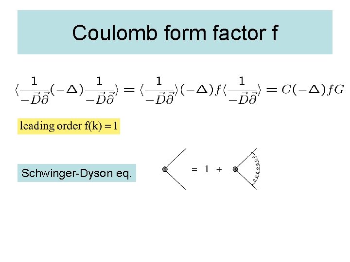 Coulomb form factor f Schwinger-Dyson eq. 