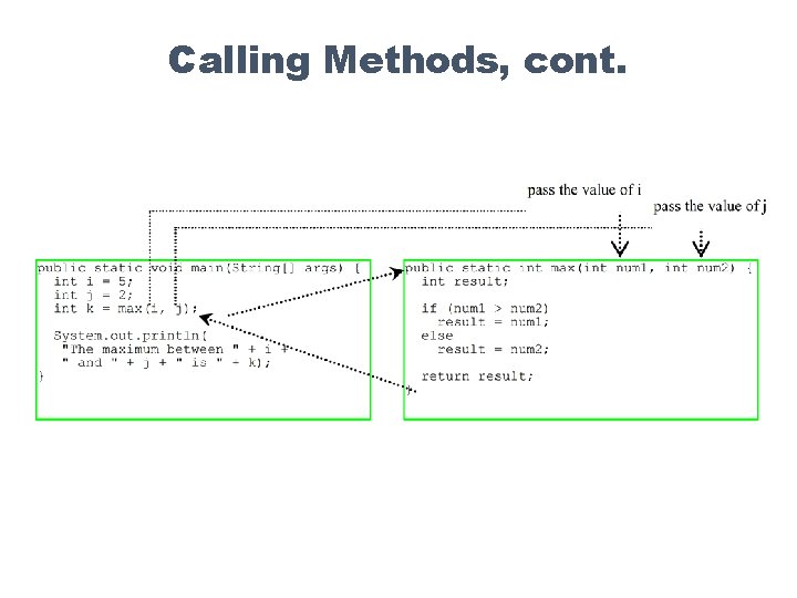 Calling Methods, cont. 