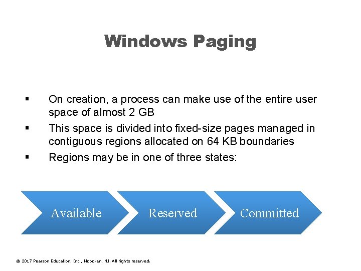 Windows Paging § § § On creation, a process can make use of the