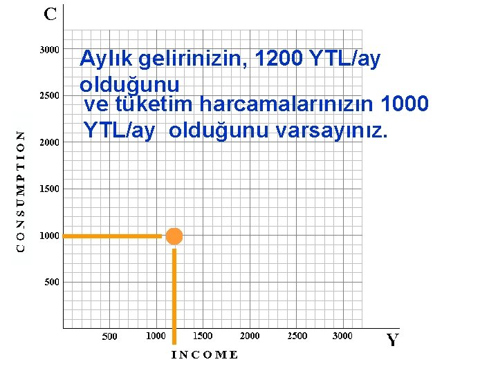 Aylık gelirinizin, 1200 YTL/ay olduğunu ve tüketim harcamalarınızın 1000 YTL/ay olduğunu varsayınız. 