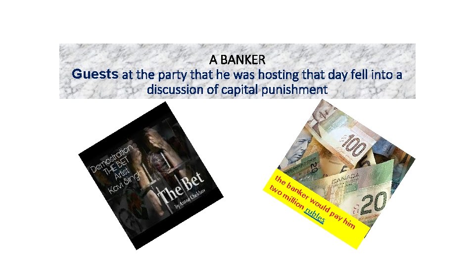 A BANKER Guests at the party that he was hosting that day fell into