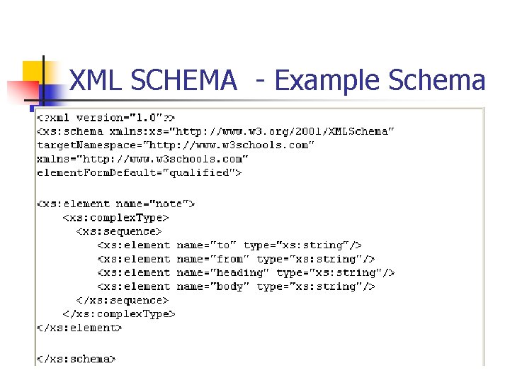 XML SCHEMA - Example Schema 