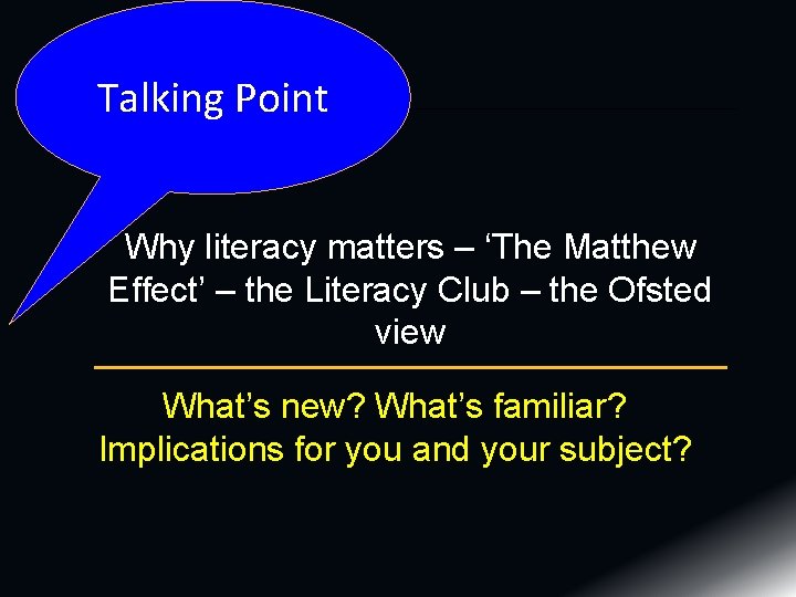 Talking Point Why literacy matters – ‘The Matthew Effect’ – the Literacy Club –