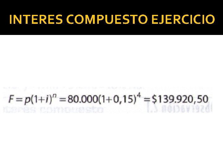 INTERES COMPUESTO EJERCICIO 
