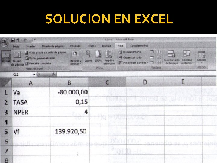 SOLUCION EN EXCEL 