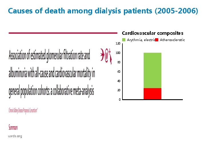 Causes of death among dialysis patients (2005 -2006) Cardiovascular composites 120 100 80 60