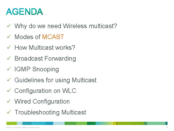 ü Why do we need Wireless multicast? ü Modes of MCAST ü How Multicast