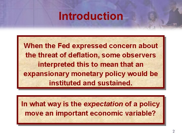 Introduction When the Fed expressed concern about the threat of deflation, some observers interpreted