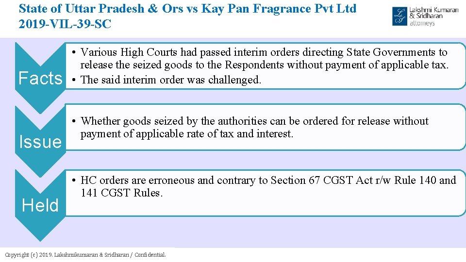 State of Uttar Pradesh & Ors vs Kay Pan Fragrance Pvt Ltd 2019 -VIL-39