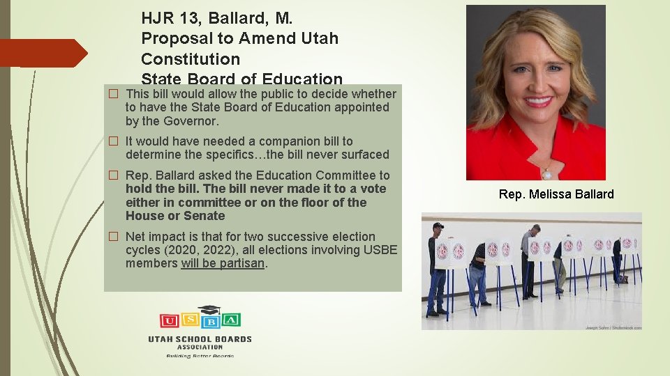 HJR 13, Ballard, M. Proposal to Amend Utah Constitution State Board of Education �