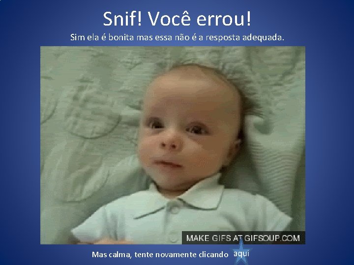 Snif! Você errou! Sim ela é bonita mas essa não é a resposta adequada.