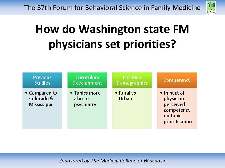 The 37 th Forum for Behavioral Science in Family Medicine How do Washington state
