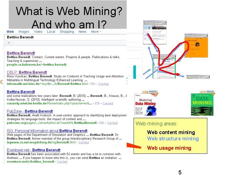 What is Web Mining? And who am I? Knowledge discovery Data mining): (aka "the