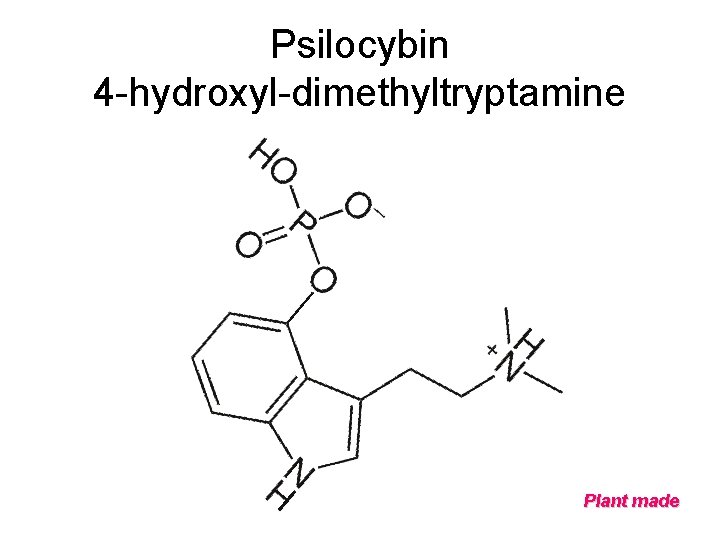 Psilocybin 4 -hydroxyl-dimethyltryptamine Plant made 