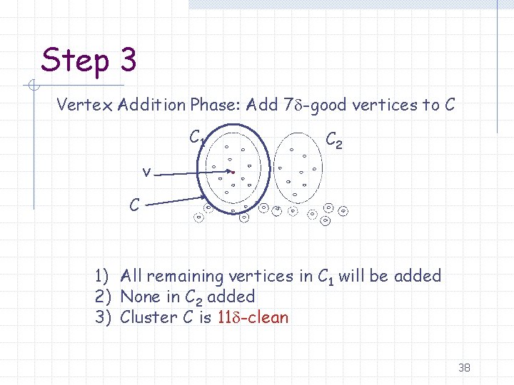 Step 3 Vertex Addition Phase: Add 7 -good vertices to C C 1 C