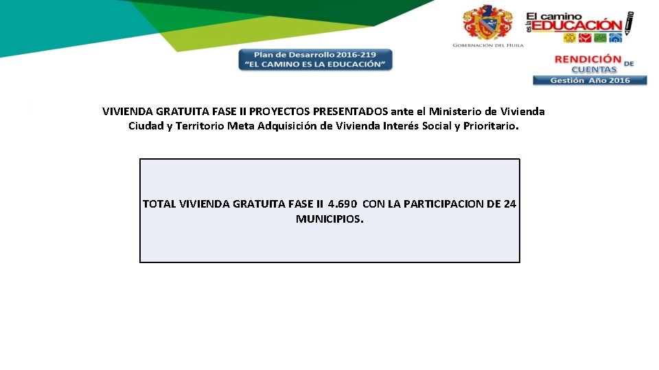 VIVIENDA GRATUITA FASE II PROYECTOS PRESENTADOS ante el Ministerio de Vivienda Ciudad y Territorio