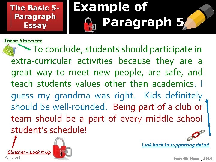 The Basic 5 Paragraph Essay Example of Paragraph 5 Thesis Staement To conclude, students