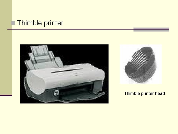 n Thimble printer head 