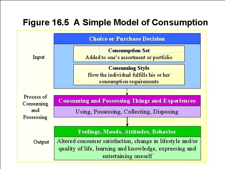 Figure 16. 5 A Simple Model of Consumption Choice or Purchase Decision Input Consumption