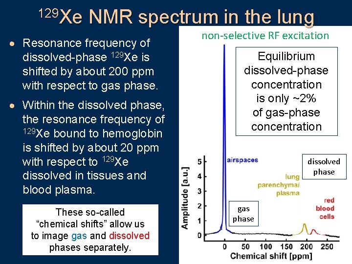 129 Xe NMR spectrum in the lung · Resonance frequency of dissolved-phase 129 Xe