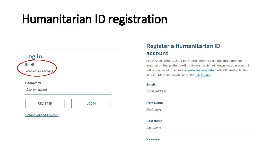Humanitarian ID registration 