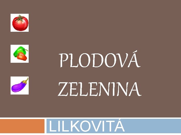 PLODOVÁ ZELENINA LILKOVITÁ 