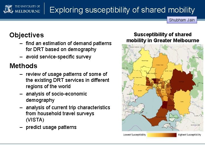 Exploring susceptibility of shared mobility Shubham Jain Objectives – find an estimation of demand