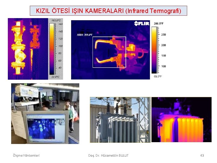 KIZIL ÖTESİ IŞIN KAMERALARI (Infrared Termografi) Ölçme Yöntemleri Doç. Dr. Hüsamettin BULUT 43 