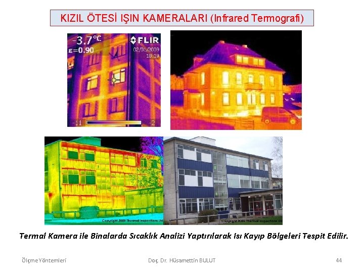 KIZIL ÖTESİ IŞIN KAMERALARI (Infrared Termografi) Termal Kamera ile Binalarda Sıcaklık Analizi Yaptırılarak Isı
