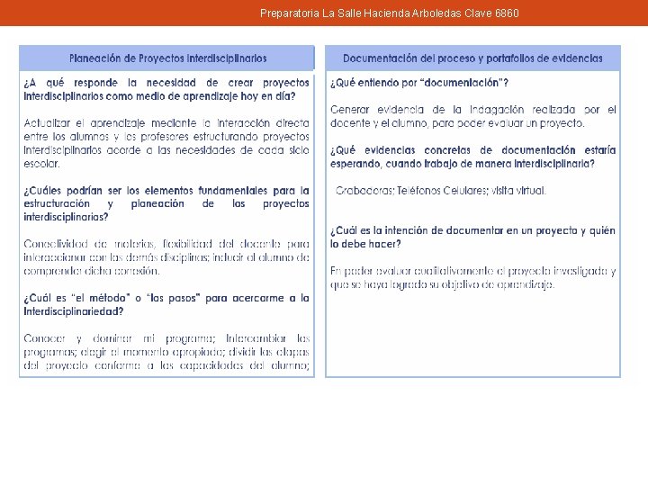 Preparatoria La Salle Hacienda Arboledas Clave 6860 
