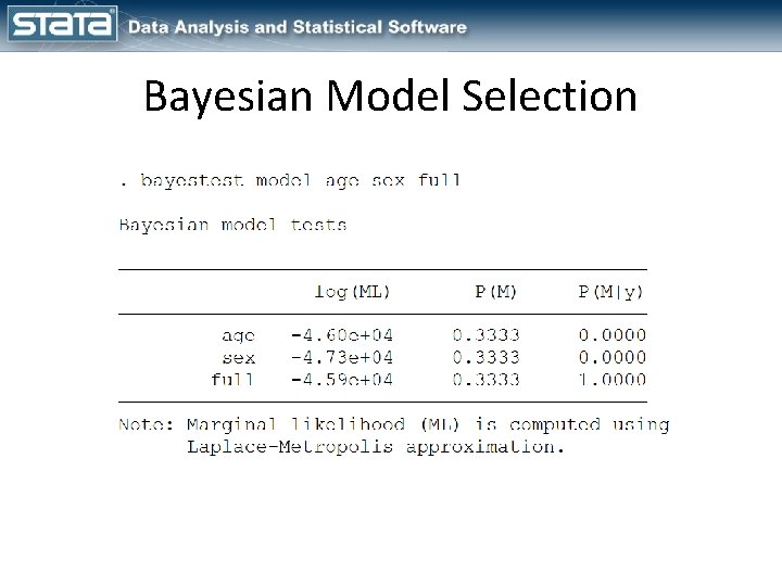 Bayesian Model Selection 