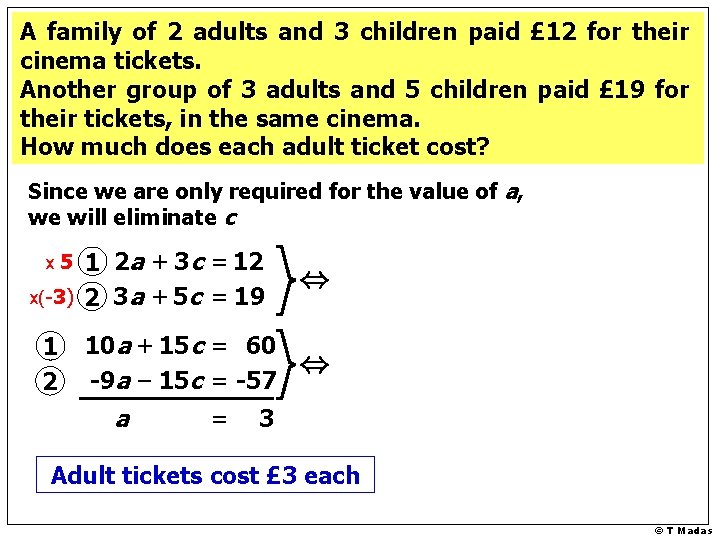 A family of 2 adults and 3 children paid £ 12 for their cinema