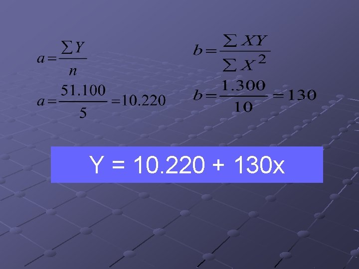 Y = 10. 220 + 130 x 