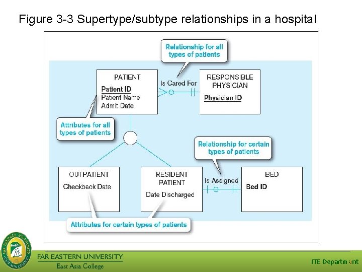 Figure 3 -3 Supertype/subtype relationships in a hospital ITE Department 8 