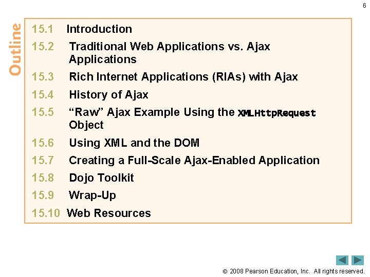 6 15. 1 Introduction 15. 2 Traditional Web Applications vs. Ajax Applications 15. 3