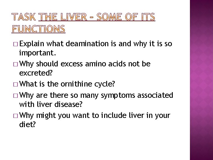 � Explain what deamination is and why it is so important. � Why should