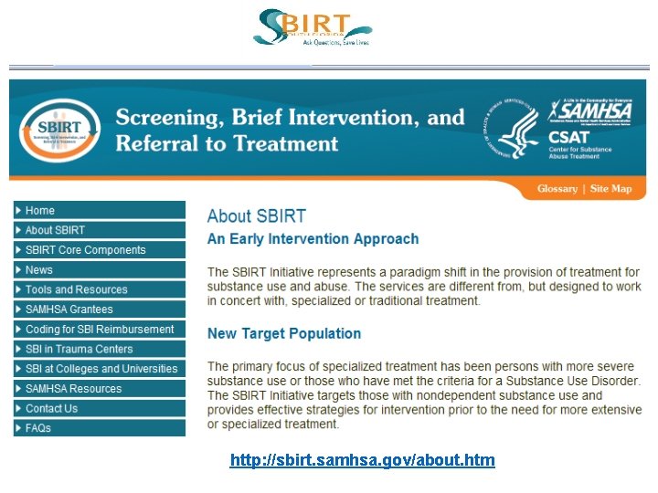 http: //sbirt. samhsa. gov/about. htm 