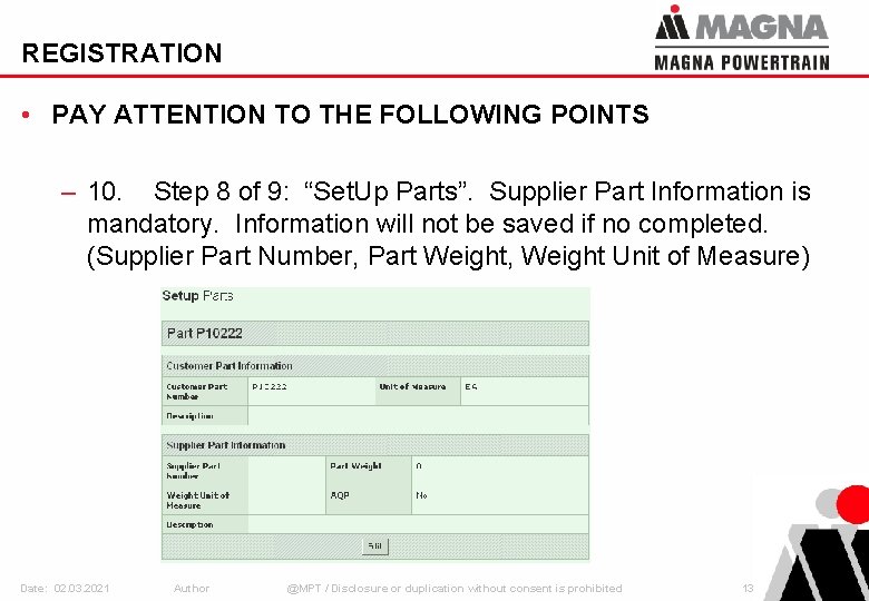 REGISTRATION • PAY ATTENTION TO THE FOLLOWING POINTS – 10. Step 8 of 9: