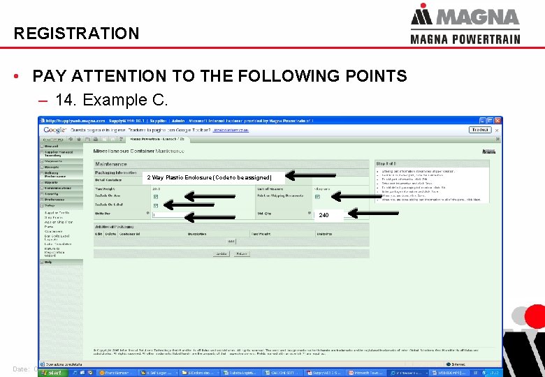 REGISTRATION • PAY ATTENTION TO THE FOLLOWING POINTS – 14. Example C. 2 Way