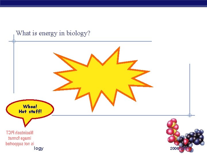 What is energy in biology? ATP Whoa! Hot stuff! Regents Biology 2006 -2007 