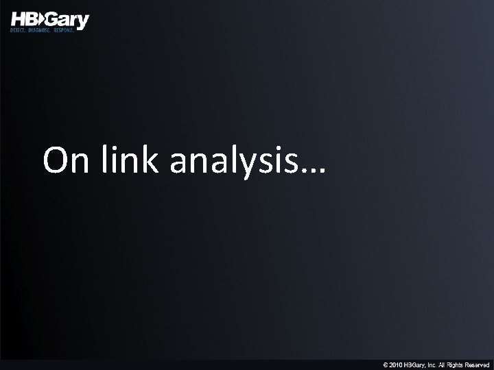 On link analysis… 