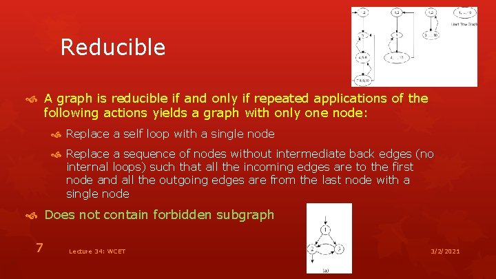 Reducible A graph is reducible if and only if repeated applications of the following