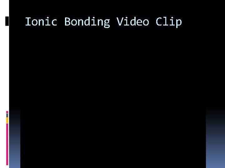 Ionic Bonding Video Clip 