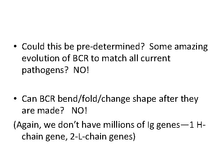  • Could this be pre-determined? Some amazing evolution of BCR to match all