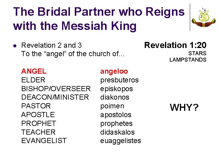 The Bridal Partner who Reigns with the Messiah King l Revelation 2 and 3